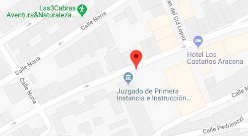 mapa registro civil Aracena, Huelva